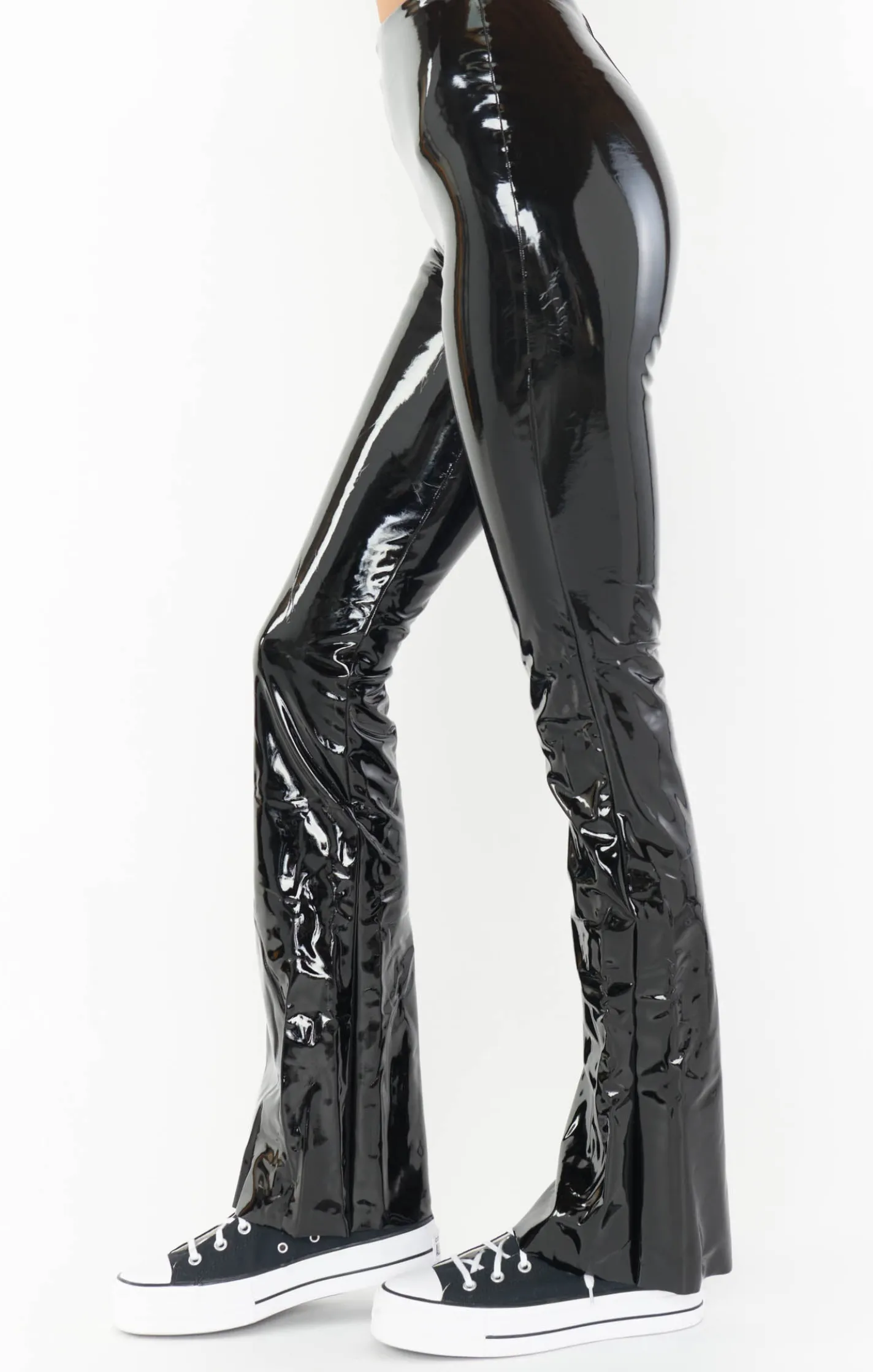Show Me Your Mumu Commando Faux Patent Leather Flare Legging