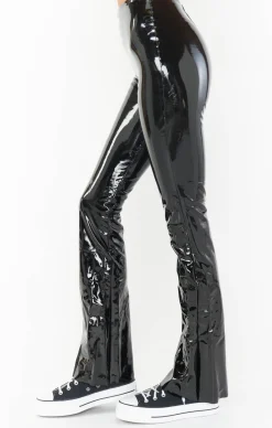 Show Me Your Mumu Commando Faux Patent Leather Flare Legging