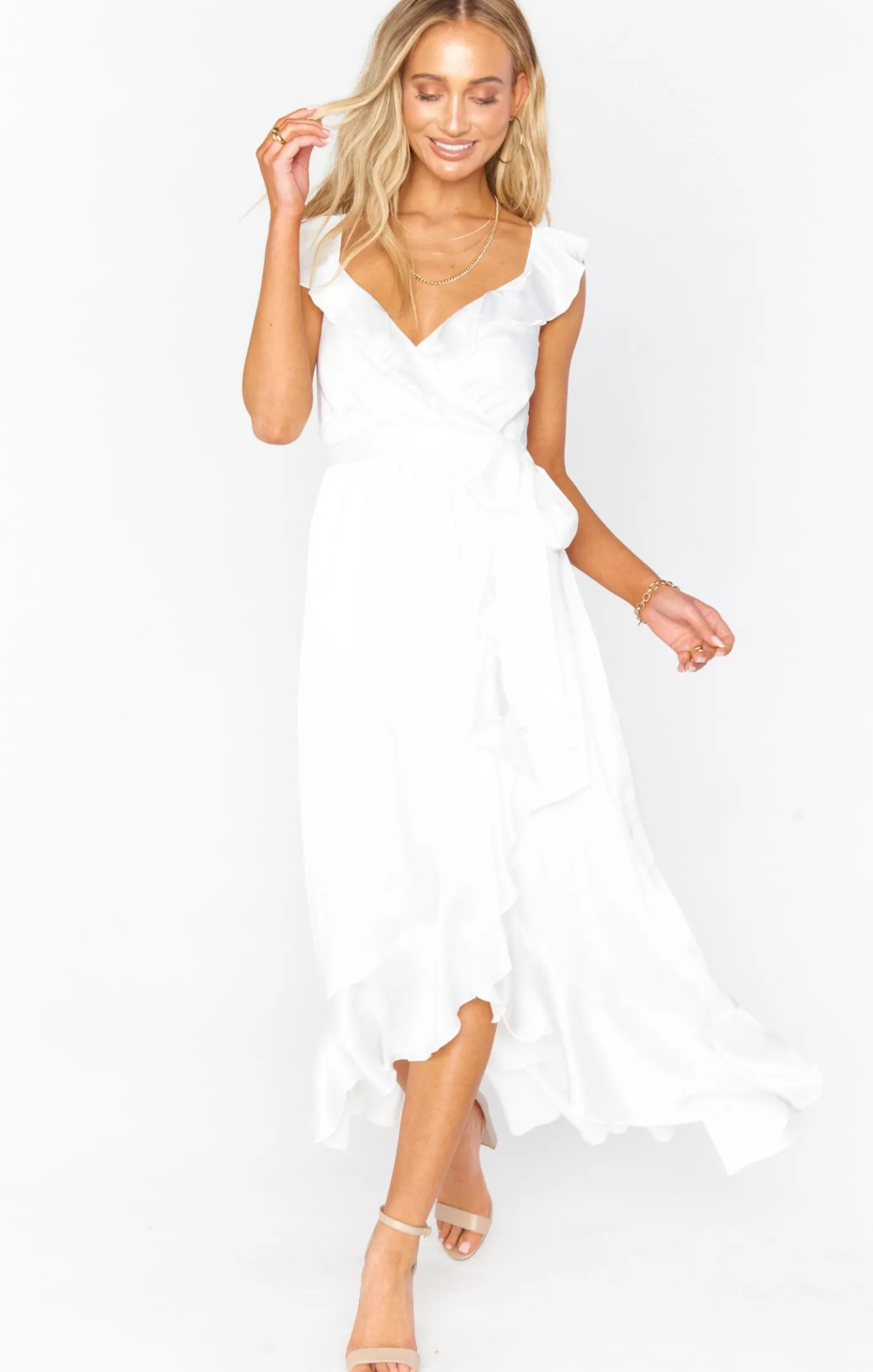 Show Me Your Mumu Samantha Ruffle Wrap Dress